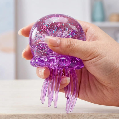 3 Colors Jellyfish Squishy Toy Set Soft Silicone Anti-Stress Squeeze Toy Cute Ocean Animal Fidget Toy for Party Favors Slow