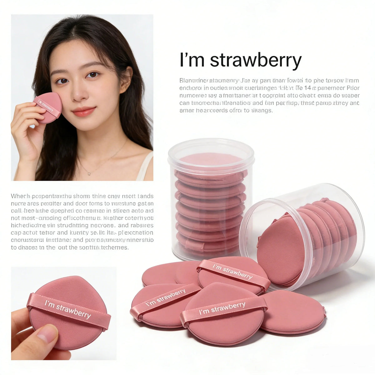 7 Pieces of Pink Drop-Shaped Powder Puff, Suitable for Use with Dry Powder to Set Makeup or with Wet Powder for Foundation.