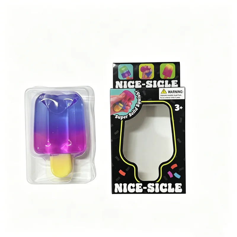 Needoh Nice Cream Cone Nice-Sicle Squishy Squeeze Toy Gradient Non-toxic for ADHD Stress Anxiety Relieve Fidget Sensory Desk Toy