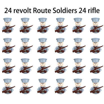 WWII Infantry Military Soldier War National Army Mini Gun armament Models Building Blocks Building Blocks Toys for Kids