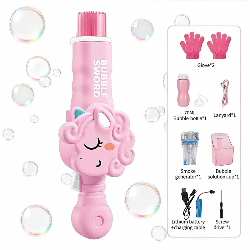 Elastic Bubble Fog Magic Wand Cute Animal Smoke Bubble Machine Summer Party Outdoor Toy Colorful Lighting Bubble Blowing Machine