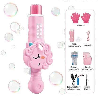 Elastic Bubble Fog Magic Wand Cute Animal Smoke Bubble Machine Summer Party Outdoor Toy Colorful Lighting Bubble Blowing Machine