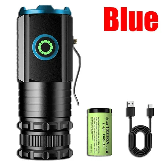 High Quality 3*SST20 LED Flashlight 18350 Super Bright Torch Rechargeable USB Light Waterproof with CAP CLIP for Hiking Camping