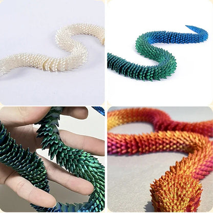3D Printed Snake Rotatable Joints Snake Figurines Home Office Desktop Crafts Ornament Creative Home Garden Landscape Kids Gift