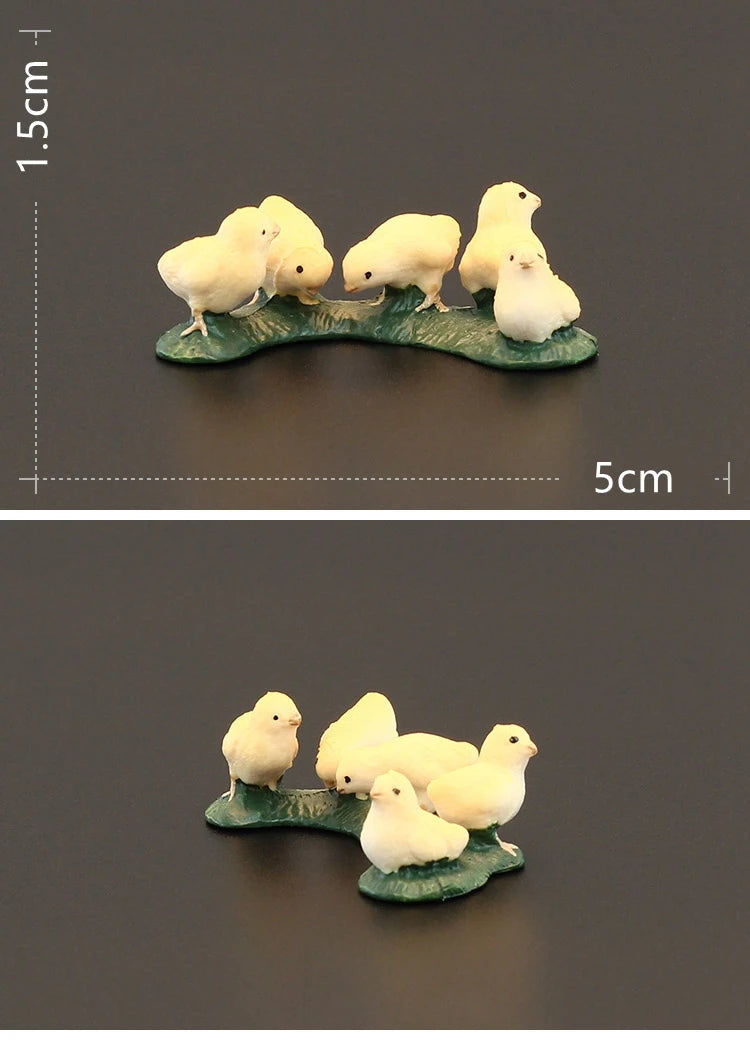 Solid simulation animal model domestic chicken rooster hen chick ornaments home decoration crafts