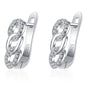925 Sterling Silver Earrings Jewelry High Quality Retro Simple Pattern Purple White Zircon Earrings Hot Sale