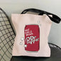 Classic Red Drink D-Dr P-PePper Storage Bags Canvas Double-Sided Print Fashion Shoulder Tote Shopping Bag Gift Eco Handbags