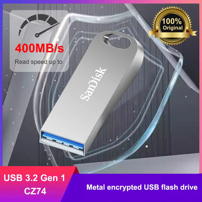 SanDisk 100% Oryginalny, Prawdziwy Ultra Luxe USB 3.2 Pendrive USB 32GB 64GB 128GB 256GB Pamięć Flash Full Metal Jacket