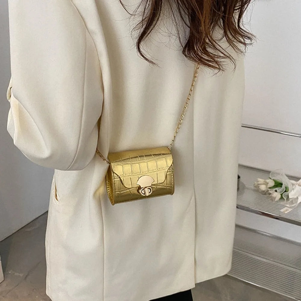 Trendy Mini Shoulder Bag Casual Chain Messenger Bag Daily Commuting Bag Lipstick Coin Purse