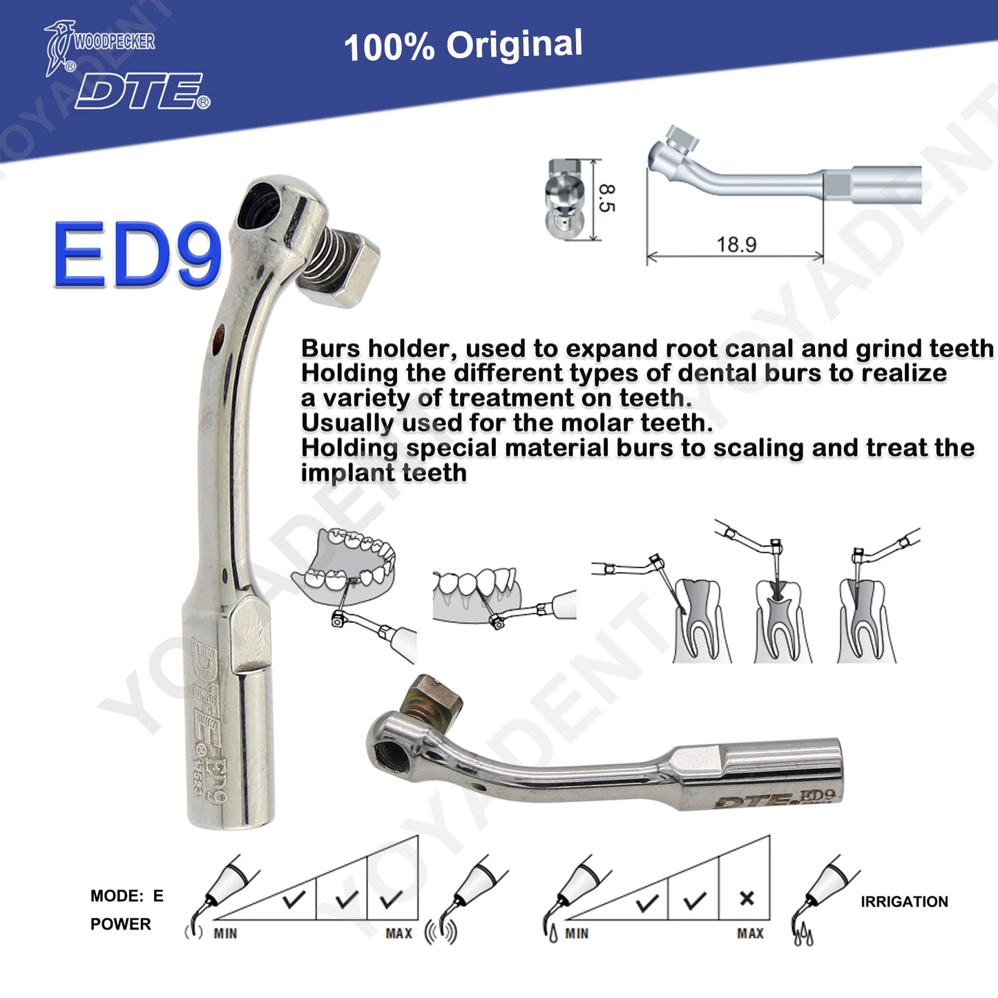 Woodpecker DTE Dental Endo Tips Ultrasonic Scaler Tips Scaling Tips ED-Series Fit NSK SATELEC Scaler Handpiece Dentistry Product