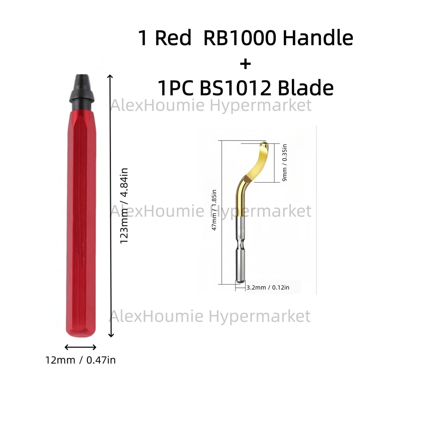 RB1000 Hand Metal Deburring Tool Red with 360 Degree Rotating Blades for 3D Printing Wood Metal Plastic Aluminum Copper Steel