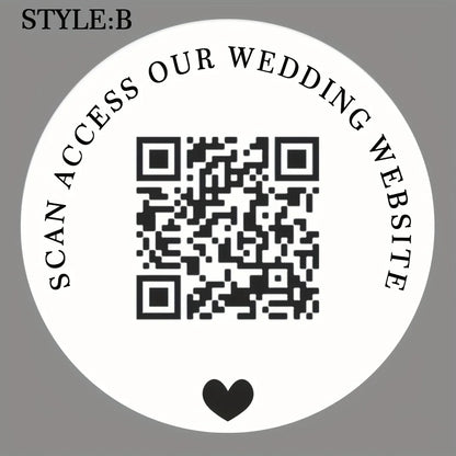 Custom White QR Code Stickers - round Design for Corporate Logo Gift Wrapping Product Labels High-Quality PP Material
