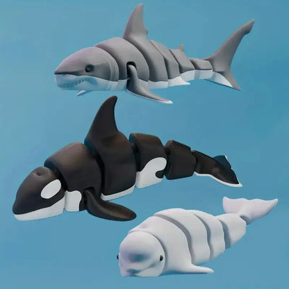 3D Printed Articulated Shark Toy for Decoration Toy Executive Decor for Office Stress Relief Toy