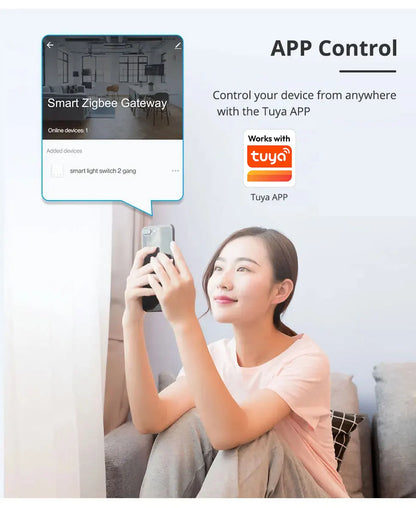 Zemismart Zigbee Gateway Hub Long Range Smart Home Bridge Wired with Network Cable Work with Tuya App Control Zigbee Devices