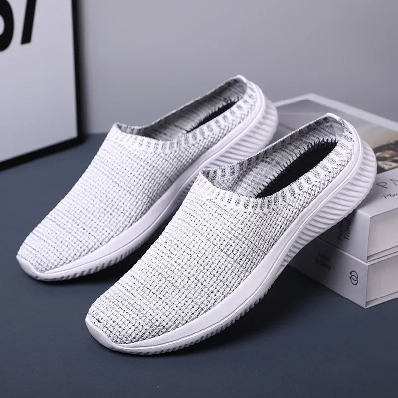Summer Men Casual Shoes Mesh Loafers Breathable Half Slippers Outdoor Indoor Women Comfortable Fashion Couple Walking Sneakers