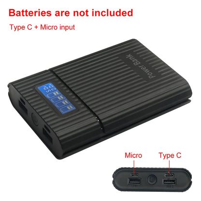 4x18650 DIY Power Bank Case Portable 18650 Battery Charger Storage Box Digital Display Fast Charging Mobile Power Box For Phone