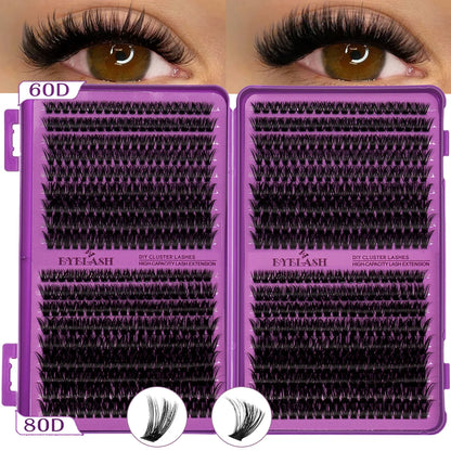 D Curl Individual Eyelash Clusters High Capacity Dense Eyelash Extension 8-16mm Suit for Different Makeup Beauty Long Lasting