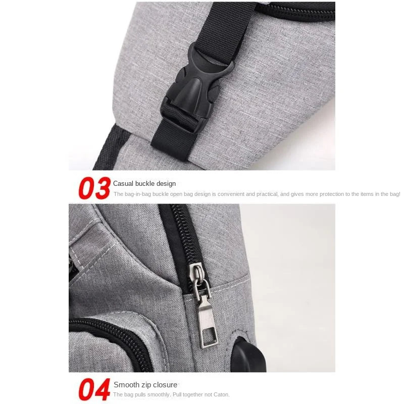 Chest Bag Men's One Shoulder Crossbody Bag Large Capacity Outdoor Sports Leisure Fashion Small Shoulder Bag Backpack Men's