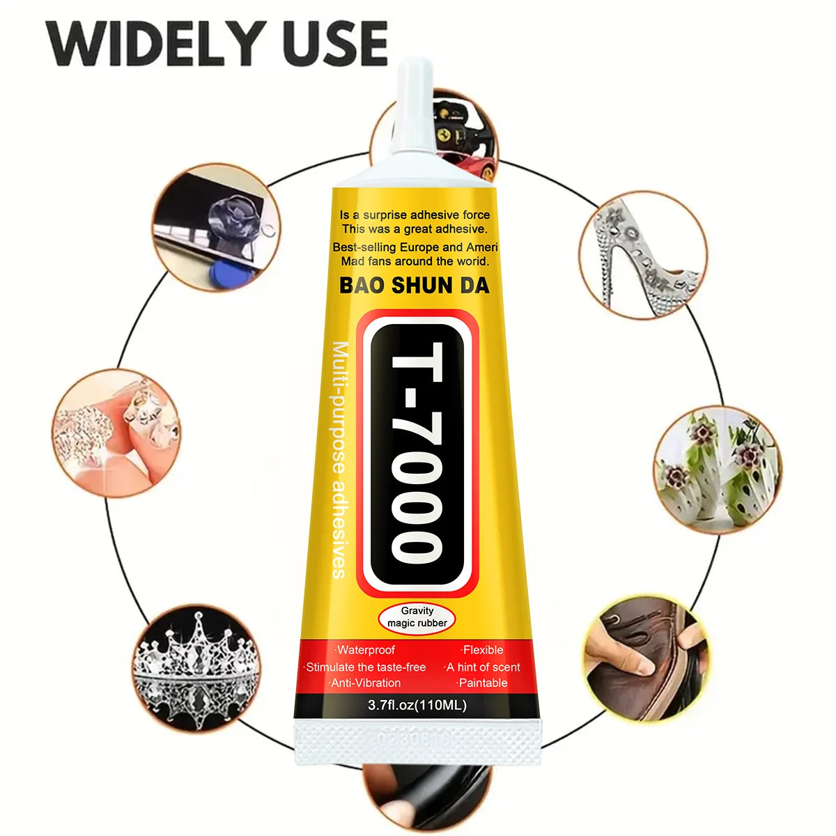 Klej kontaktowy B-7000 przezroczysty 15ml/50ml/110ml do telefonu T-7000 Naprawa Uniwersalny szkło plastik DIY Precyzyjny aplikator