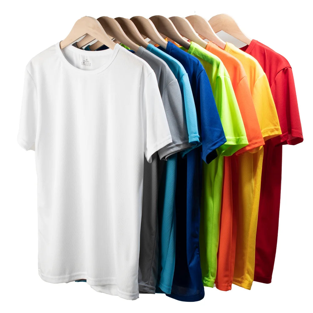 Men's Quick Dry Short Sleeve Sport T Shirt Gym Jerseys Fitness Shirt Trainer Running T-Shirt Boy Teenager Breathable Sportswears