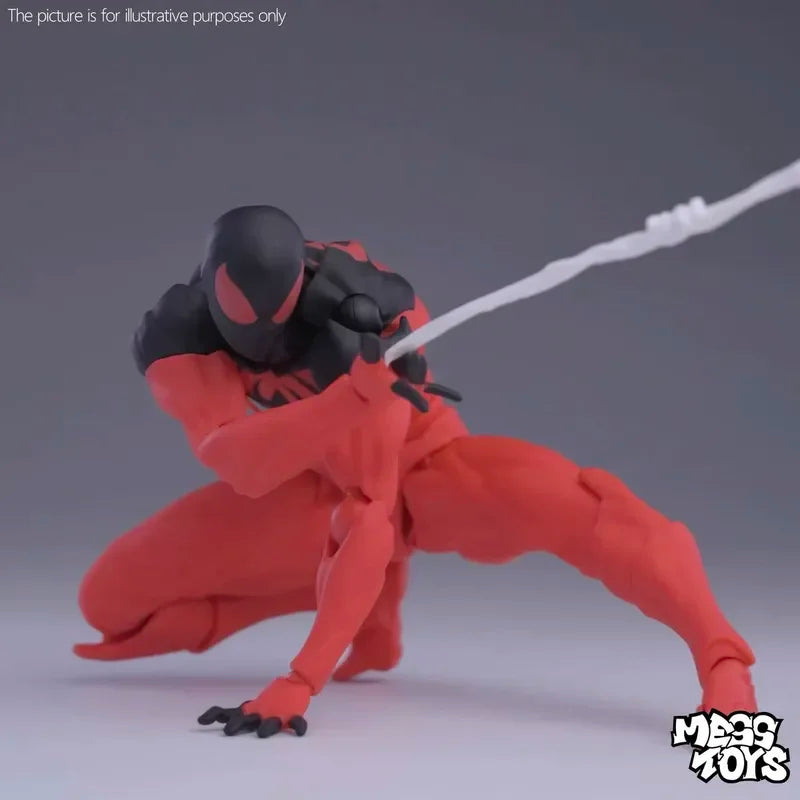 16cm MESS TOYS 1/12 Spider-Man Venom Symbiote Kaine Parker Scarlet Spider Black & Red Suit Action Figure Anime Model Toy Gifts