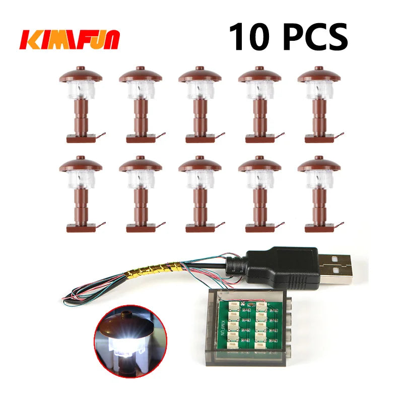 10PCS 0.8mm Pin RGB LED For LEGO Building Blocks USB Lamp DIY Street Light City Electric Decorate 1X1 Brick Compatible All Brand