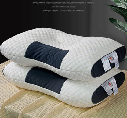 2Pcs Ergonomic Massage Neck Pillows Adjustable Orthopedic Contour Support All Season Comfort Sleep Pillow Core