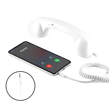 3.5mm Universal Retro Telephone Handset Retro Telephone Receiver Handset Mini Microphone Speaker for Mobile Phones Computers