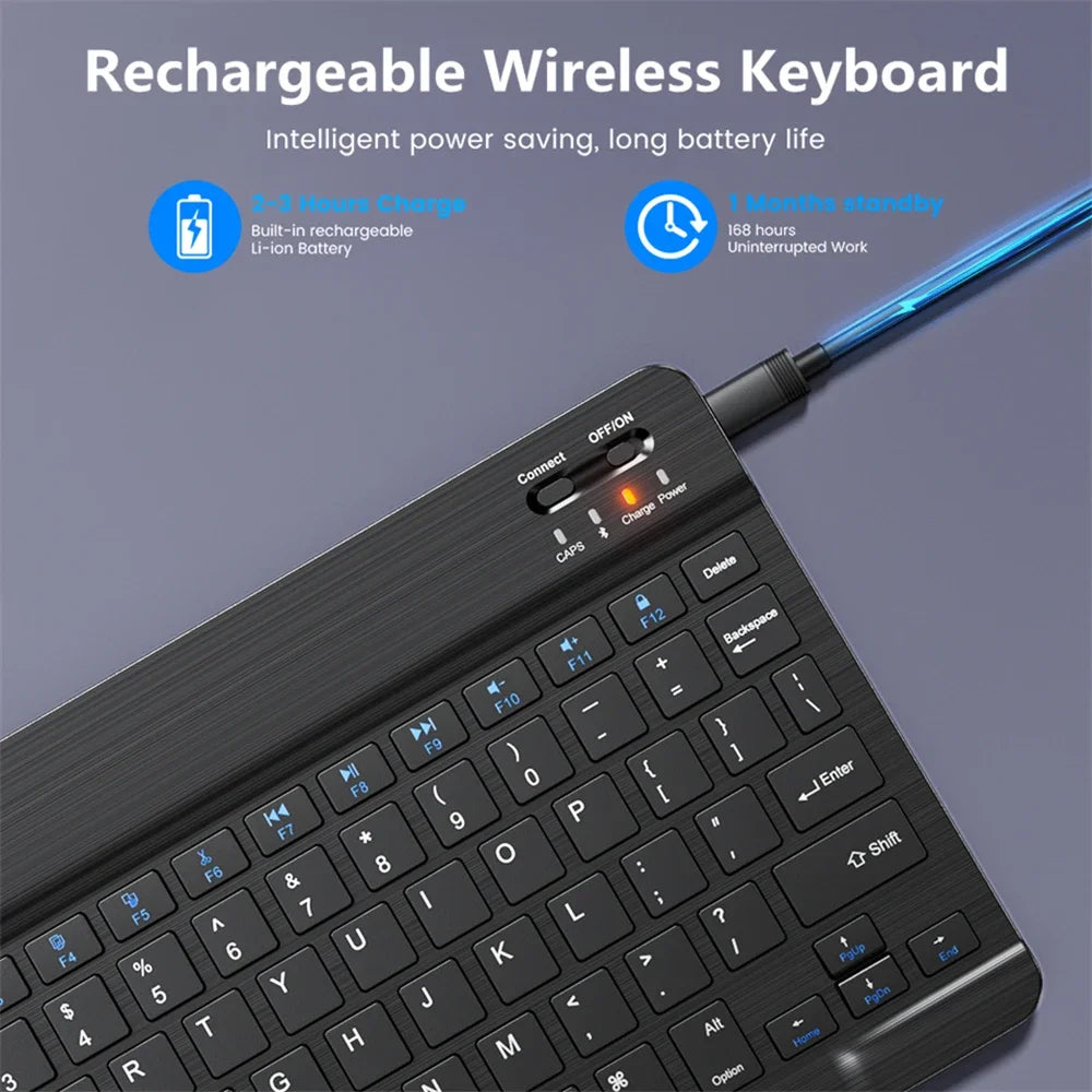 Hebrew/Spanish//Russian/Korean Portable 10 inch Wireless Keyboard and Keyboard set For iPad Samsung Tablet Laptop IOS Android