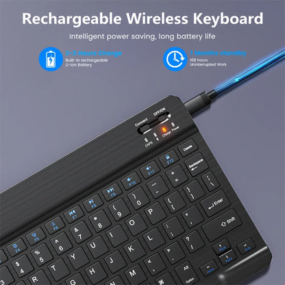 Hebrew/Spanish//Russian/Korean Portable 10 inch Wireless Keyboard and Keyboard set For iPad Samsung Tablet Laptop IOS Android