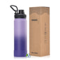 WATERSY 650ml Double Wall Thermal Bottle Stainless Steel Insulated Bottle with Handle Sports Water Bottle Vacuum Flask Keep Cold