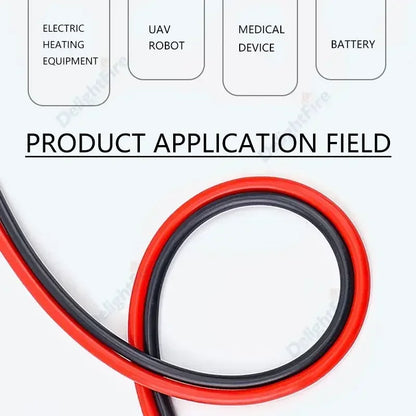 Silicone Cable Solar Panel Electrical Wire Heat Resistant Red Black 24 22 20 18 16 14 12 10 8 6 4 awg gauge for Car Auto Battery