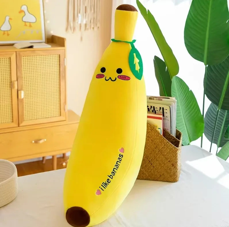 Banana Throw Pillow Long Pillow Cute Lazy Bed Leg Hug Doll Super Soft Girl Doll Squishy Plush Toy