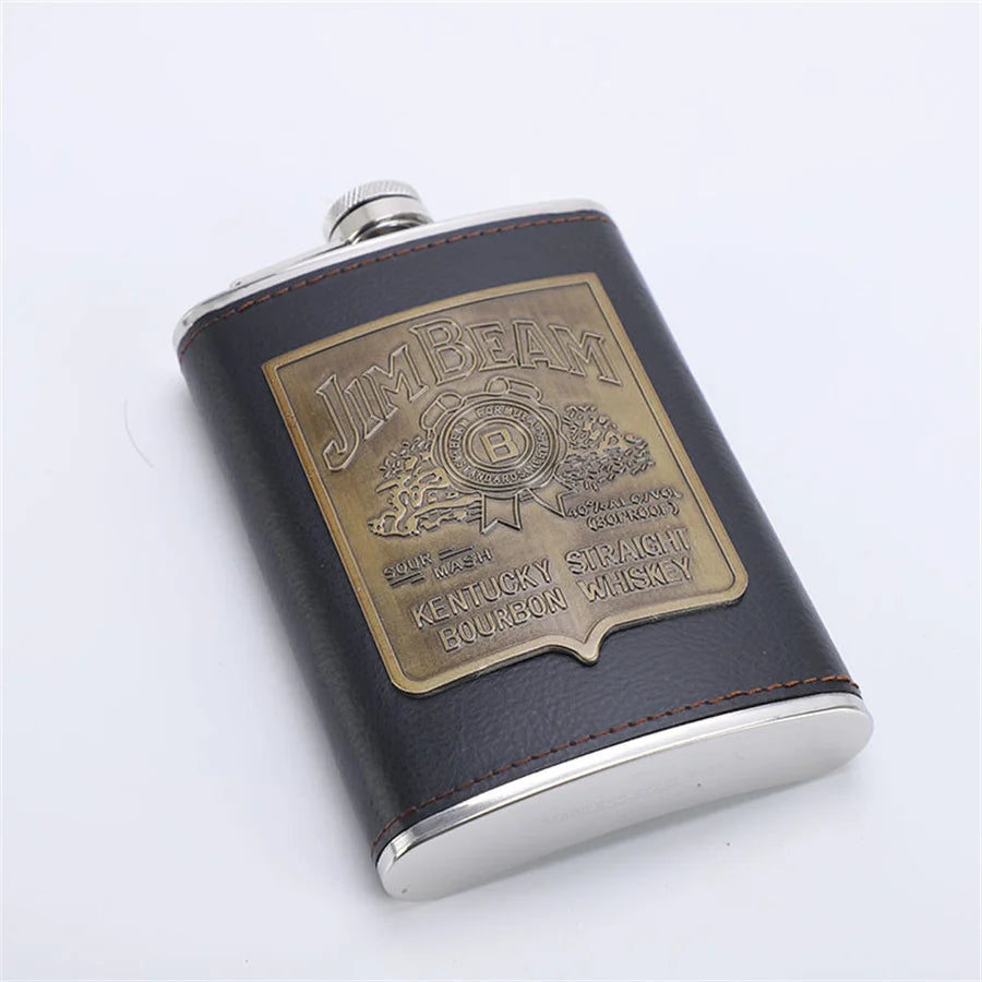 Stainless Steel Wine Bottle with Patch, Outdoor Portable On-the-go Wine Bottle, Small Diameter, High Color