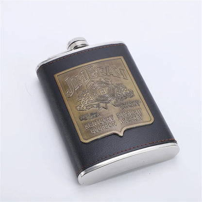 Stainless Steel Wine Bottle with Patch, Outdoor Portable On-the-go Wine Bottle, Small Diameter, High Color
