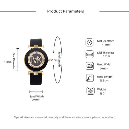 Fashion TVK Brand Women's Watch Simple Luxury Rhinestone Watch for Women Quartz Watch Casual Silicone Strap Ladies Clock