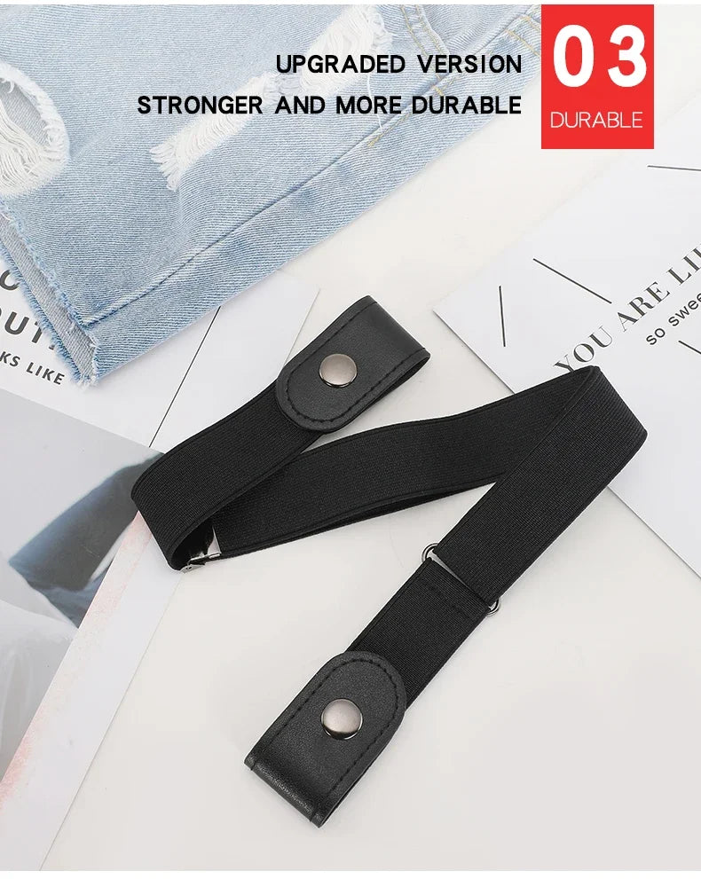 1pc Buckle-Free Belt For Jean Pants,Dresses,No Buckle Stretch Elastic Waist Belt For Women/Men,No Bulge,No Hassle Waist Belt