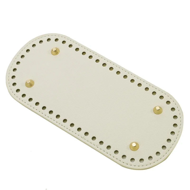 22*10Cm Oval Bottom For Knitted Bag PU Leather Bag Accessories Handmade Bottom DIY Crochet Bag Bottom Solid Color Bag Part NEW