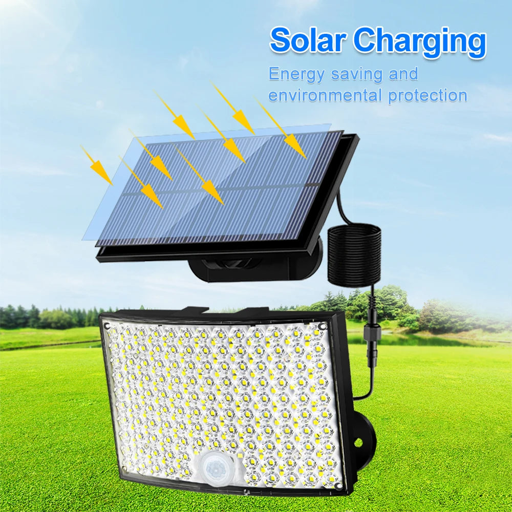 Solar Lights Outdoor 366/400/318 LED Motion Sensor Security Lights IP65 Waterproof Solar Powered Flood Lights for Garden Yard