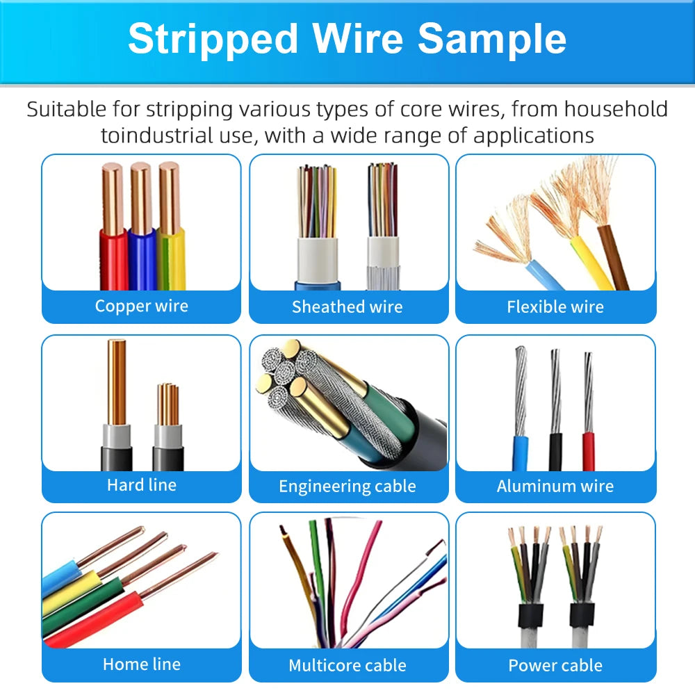 1-70mm² Wire Stripper Manual Wire Stripping Tool Cable Stripper Peeling Machine Compatible with Hand Crank Electric Drill Peeler