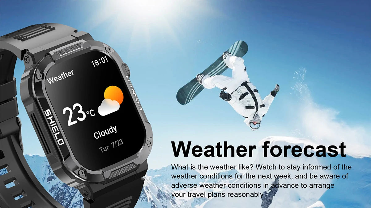 2026 AI Głos Mężczyźni Smartwatch Wojskowy Monitor Zdrowia Bezprzewodowe Połączenia Fitness Wodoodporny Sportowy Smartwatch dla Telefonów z iOS i Androidem