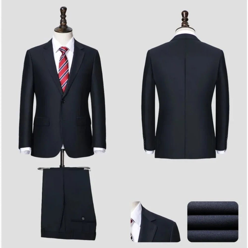 Men's Premium Suit -Business Suit, Professional Formal Wear, Ideal for Work and Weddings,50% Wool,Customizable Fit with 20 Sizes