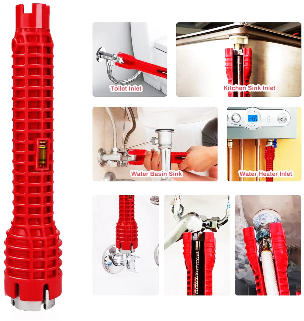 New 8 In 1 Multi Purpose Faucet and Sink Installer Wrench Anti-Slip Handle Double Head Wrench Tool Extra-long design Wrench Tool