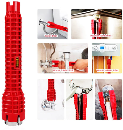 New 8 In 1 Multi Purpose Faucet and Sink Installer Wrench Anti-Slip Handle Double Head Wrench Tool Extra-long design Wrench Tool
