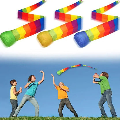 Interactive Rainbow Windproof Sandbag Safe Catch Tail Soft Ball Children Parent Outdoor Sports Meteor Ball Sensory Training Toy