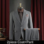 Men Suit Outfit Simple Solid Turn Down Collar Blazer Man Single-breasted Vest Straight-leg Pant Male Slim Wedding 3-piece Set