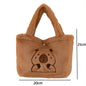 Large Capacity Capybara Plush Shoulder Bag Cartoon Capybara Handbag Unisex Capybara Handbag