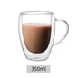 1pack 250/350/450ml Glass Coffee Mug with Handle Double-Walled Glass Cup For Cold or Hot Water Juice Milk Coffee Whiskey