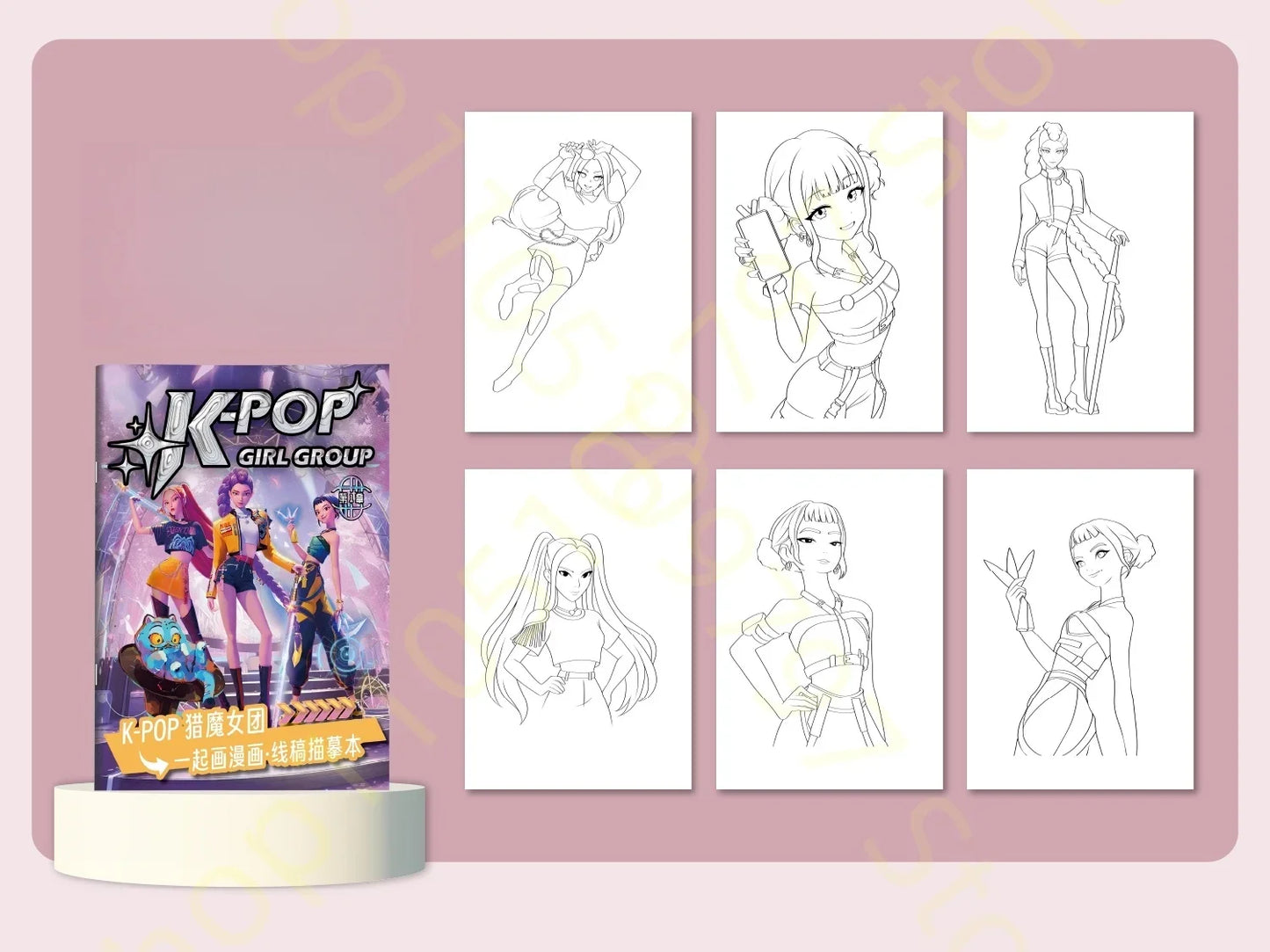 Stress Relief Coloring Book Cute Anime Girls 36/56 Pages Relaxing Activity Book for Adults Kids Birthday Gifts