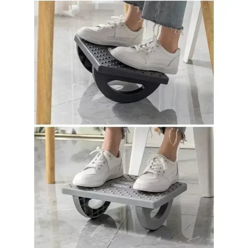 Home/Office Footrest Under Desk Foot Stool Anti-Crossed Legs Semi-Circular Rocking Anti-Slip Massage Roller Footrest